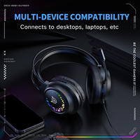 Casque de jeu ONIKUMA X92 supra-auriculaire avec éclairage RVB, 20 Hz-20 kHz, USB + 3,5 mm, filaire, avec micro
