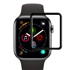 Película protectora de pantalla de reloj inteligente de cristal de serigrafía de cobertura completa 3D al por mayor para Apple Watch inteligente 40/44/41/45MM