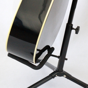 Prezzo all'ingrosso metallo chitarra acustica si erge accessori musicali tubo di ferro EVA spugna pieghevole supporto per chitarra