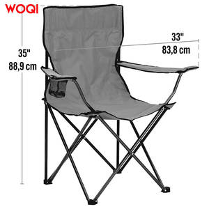 เก้าอี้พับกลางแจ้ง Woqi ขนาด 35 นิ้ว โครงอะลูมิเนียม พร้อมที่วางแขนและที่วางแก้ว สำหรับตั้งแคมป์และใช้ในสวน - Product Image 1