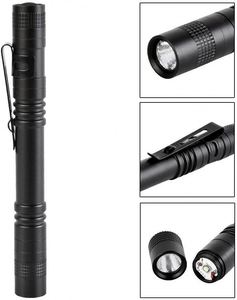 High Power Aluminum Alloy Tactical Pen <b>Flashlight</b> Clip Mini <b>LED</b> IP55 Rating AAA Battery 6 Hours Runtime Black Emergency Use - Product Image 3