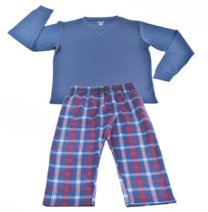 Wholesale Plus Size <strong>Pajama</strong> Sets Sleepwear for Big and <strong>Tall</strong> <strong>Men</strong> Waffle Knit Thermal Top &amp; Printed Polar Fleece Pants 2 Piece Sets - Product Image 5