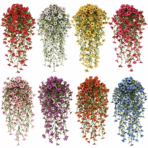 Green Dream Artificial Flowers Plastic Silk <b>Eucalyptus</b> Wedding Decorations Single <b>Branch</b> UV Violet 45 Mesh Rattan - Product Image 5