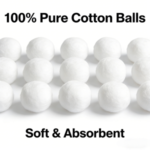 Boules de coton dégraissées super douces et absorbantes, 100% coton, jetables, pour usage médical à domicile - Product Image 1