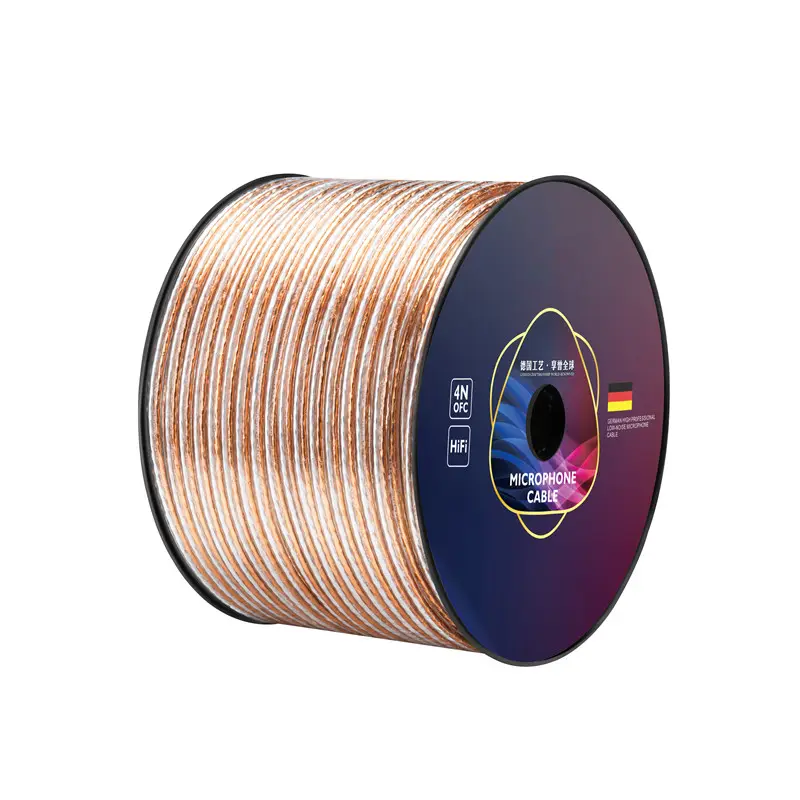 Speaker Cable 2 core 2x250 Factory Price OFC Copper Al Foil Shielded Low Noise HIFI Home Theater Car Acoustic Audio Cable 100M