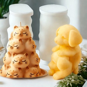 Animal Themed Stackable Candle Mold Kitten Puppy Resin Pendant Diffuser Stone Mold For DIY Crafting Commercial Use - Product Image 1