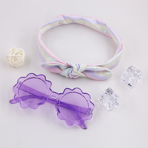 Accesorios para el Cabello para Niñas, Diademas <span class=keywords><strong>de</strong></span> Tela Estampada para Bebés, Diademas con Flores, <span class=keywords><strong>Gafas</strong></span> <span class=keywords><strong>de</strong></span> <span class=keywords><strong>Sol</strong></span> Redondas, Lazos para el Cabello - Product Image 3