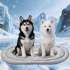 Pet <b>Cooling</b> Mat Round Grey Double Sided Fabric For Dogs All Seasons Ice <b>Pad</b> - Product Image 1