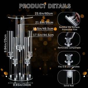 Candelabros Acrílicos Multiusos LANJO con Soporte para Flores, Centros de Mesa para Bodas - Product Image 3