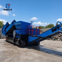Déchiqueteuse mobile robuste de 220 kW à moteur, autopropulsée, à double arbre, pour la déchiquetage de ferraille, haute productivité, pour acier usagé
