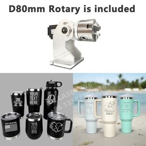 Machine de gravure laser à fibre Raycus 50W avec rotatif pour flacon métallique, tasse, gobelet, médaille, étiquette en cuir et céramique - Product Image 2