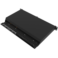 Panel Patch Fiber Optik 1U 24 Port SC FCP2-24 Hitam untuk Penggunaan FTTH, Baja Rol Dingin, Garansi 30 Tahun
