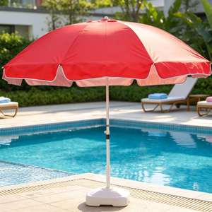 Sombrilla de Patio Ajustable con Poste de Hierro de 1.3m, Color Azul Sólido con Forro Plateado, Ventilación Antiviento, Poliéster Impermeable, Parasol Comercial para Cafetería - Product Image 1