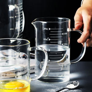 Tasse à mesurer multifonction en <span class=keywords><strong>verre</strong></span> de cuisine personnalisée résistante à la chaleur avec couvercle en bambou - Product Image 6