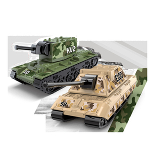 <span class=keywords><strong>1</strong></span>/93 WW2 Mini véhicule militaire armée E100 A41 KV2 Tiger King réservoir Construction modèle blocs de construction ensemble - Product Image 5
