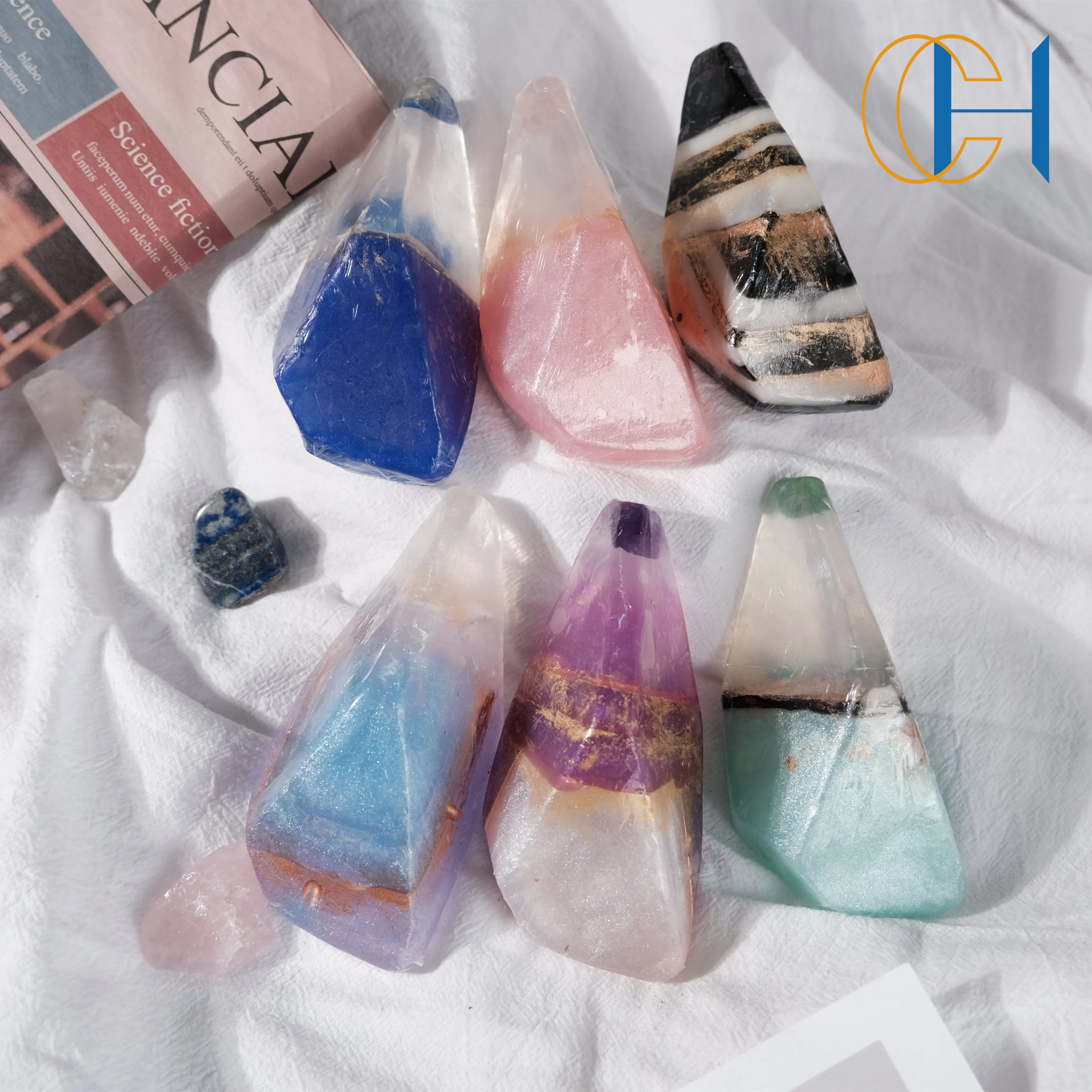 Decorative Romantic Handmade Scented Soap Gift Set Vegan Nature Gemstone Infused Crystal Natural Soap