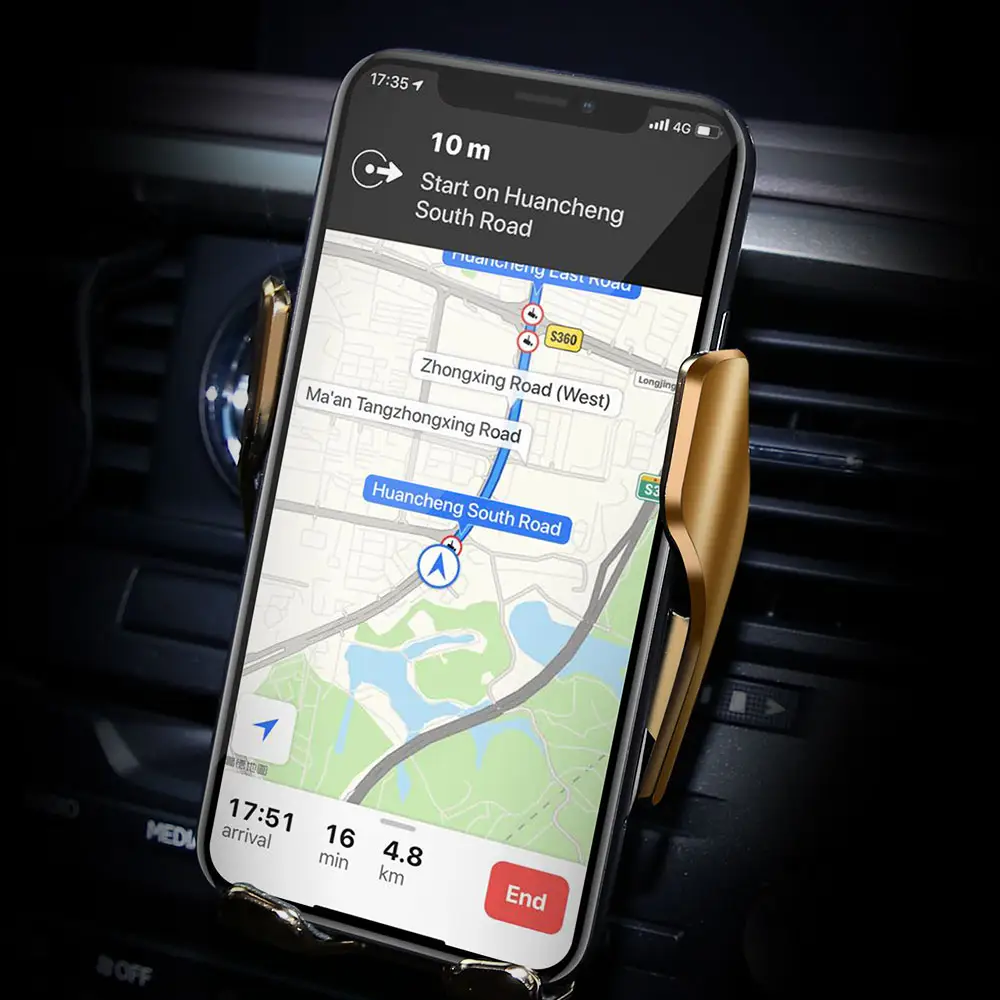 Wireless Car Charger 2 In 1 Qi 10W Snelle Draadloze Auto-Vastklemmen Lading Auto Air Vent Mount Phone houder Voor Samsung Voor Galaxy S9
