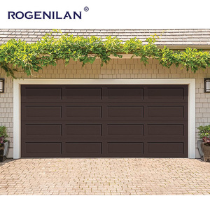 Portes <span class=keywords><strong>de</strong></span> <span class=keywords><strong>garage</strong></span> résidentielles électriques sectionnelles en aluminium mousse à grain <span class=keywords><strong>de</strong></span> bois, design moderne et écoénergétique - Product Image 5