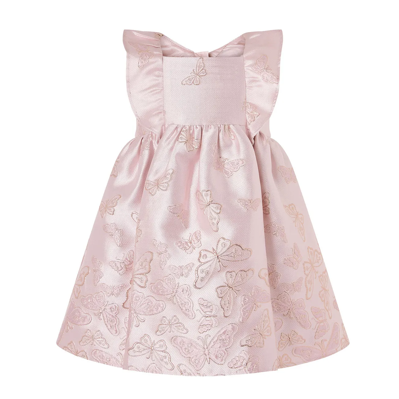 Etiqueta privada padrão borboleta, bebê meninas crianças vestido de festa de aniversário para meninas jacquard vestidos de festa para crianças
