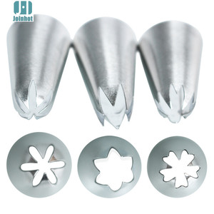 Joinhot Star Piping Nozzle 3-Piece Set Reusable Cake Decorating Tool For Butter Icing - Product Image 1