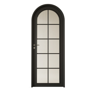 High Quality Custom Semicircular Arch <strong>Top</strong> Aluminum Frame Casement <strong>Door</strong> American Retro Style for Patio - Product Image 2