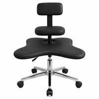 Chaise de bureau ergonomique à assise croisée avec dossier réglable en hauteur, siège large et pivotant sur roulettes