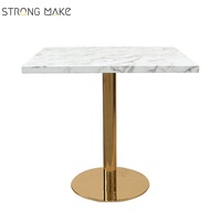 Nordique Moderne Hot Pot Golden Jambes Café Commercial De Restaurant Meubles Table Carrée En Marbre Pour Restaurant