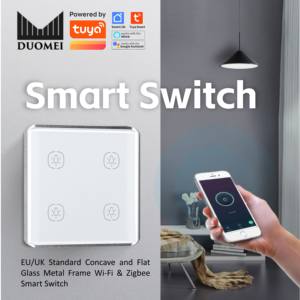 สวิตช์ไฟแบบสัมผัส Zigbee สำหรับพื้นผิวโค้งอะลูมิเนียมและกระจก 1/2/3/4 ปุ่ม รองรับสมาร์ทโฮม Google Alexa - Product Image 3