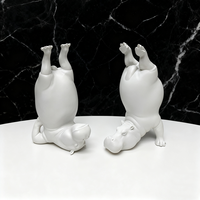 Sculpture animale créative en gros Statue d'hippopotame de yoga Cadeaux de fantaisie Décoration intérieure créative pour ornement de table de salon