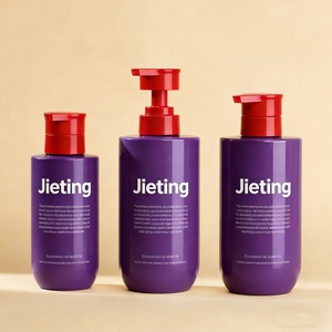 Jieting Brand Large-Capacity 300ml/500ml PET Plastic Cylinder Skincare Packaging <b>Bottles</b> Lotion <b>Pump</b> Screen Printing for Shower - Product Image 6