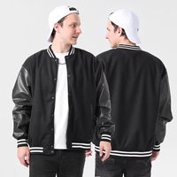 Vente en gros de vêtements d'extérieur de baseball pour hommes vestes universitaires Letterman couleur unie logo personnalisé