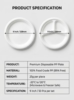Assiettes rondes jetables en plastique PP de qualité alimentaire, épaisses et blanches, pour collations, barbecues, buffets, plateaux de fruits, pique-niques, nouilles