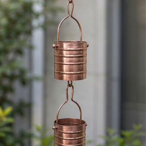 Cadena de Lluvia Decorativa de Cobre para Canaletas, Cadena para Drenaje de Agua de Lluvia en Jardines Exteriores, Elemento Decorativo Colgante - Product Image 1