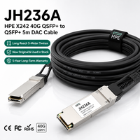Kabel Twinax DAC Tembaga Pasif Kecepatan Tinggi JH235A X242 40G QSFP+ ke QSFP+ Direct Attach 3m 10ft untuk Switch Data Center