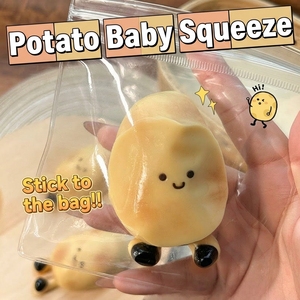 Jouet sensoriel souple en TPR fait main en forme de pomme de terre, dessin animé, pour bébé, anti-stress, à presser, vente en gros - Product Image 3
