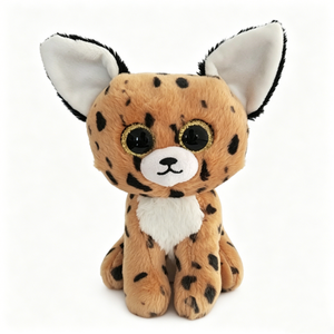 Customized Big Gold Glitter Eyes <b>Large</b> Black Trim Ears Wild Cheetah Print Kitty <b>Stuffed</b> <b>Animal</b> Gift for Kids - Product Image 5