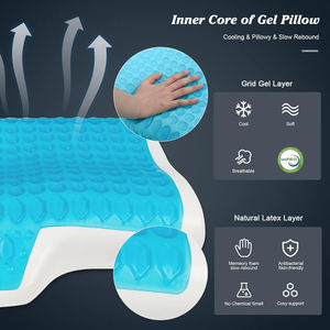 Gel pendingin busa memori bantal leher serviks ergonomis, Gel pendingin desain kontur penyangga lengkung atas perut belakang samping - Product Image 2