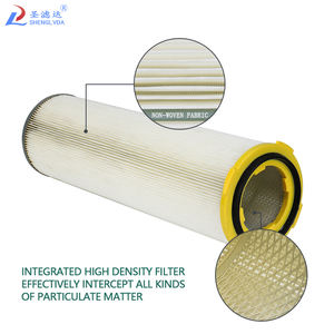 מסנן אוויר תעשייתי גלילי מפוליאסטר בעל <span class=keywords><strong>4</strong></span> אוזניים, כיסוי עליון מפלסטיק, יעילות גבוהה, מסנן אבק - Product Image 4