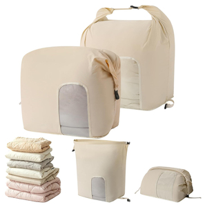 Sac de rangement pour couette à enroulement en tissu Taslon, lavable en machine, résistant à l'humidité, à la poussière et aux déchirures, sac de rangement auto-compressible pour couverture - Product Image 1