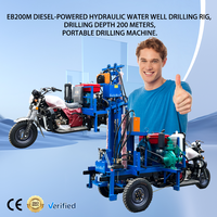 Foreuse de puits d'eau portable haute efficacité 200 m, machine de forage de puits profond, vente directe usine