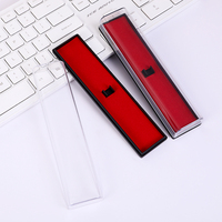 SHULI Vente Flash Boîte à Stylos en Plastique Acrylique Transparent avec Doublure Rouge, Emballage Cadeau Clair