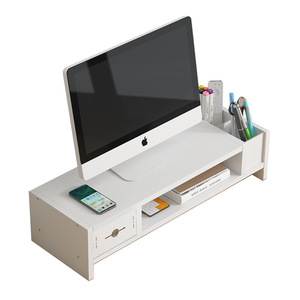 Office Organizer <b>Desktop</b> Monitor <b>Stand</b> 2 Tier Storage Shelf Multi Purpose Standing Type Rectangle Shape - Product Image 1