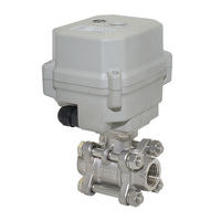 Vanne à boisseau sphérique électrique 3 pièces en acier inoxydable 1/2 ''DN15 12-24VDC & 24VAC 110-230VAC Retour automatique Failsafe NC/NO