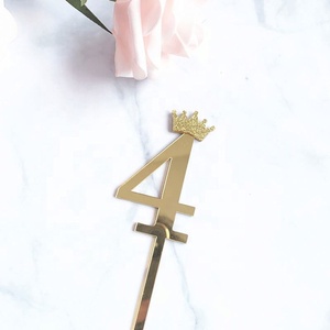 ตัวเลขตกแต่งหน้า<span class=keywords><strong>เค้ก</strong></span>พร้อมมงกุฎสำหรับงานวันเกิด ลดราคาพิเศษ - Product Image 6