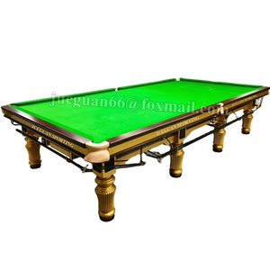Table de billard JUEGUAN 12 pieds à prix abordable avec poches en cuir et rails en bois massif, <span class=keywords><strong>coussin</strong></span> en ardoise de qualité A, en vente - Product Image 1