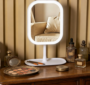 LED Vanity <b>Mirror</b> Stand Up <b>Makeup</b> <b>Mirror</b> <b>Lighted</b> Cosmetic <b>Mirror</b> <b>with</b> Tray for Bedroom Dressing Table - Product Image 1
