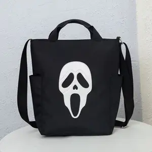 Tùy Chỉnh Halloween Kẹo Phim Hoạt Hình Hộp Sọ Thiết Kế Vai Túi Độc Đáo Unisex Ngoài Trời Kinh Dị Crossbody Túi