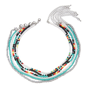 Ensemble de colliers bohèmes multicolores en perles de rocaille, chaîne de pull multicouche perlée, bijoux et accessoires de mode pour femmes - Product Image 5