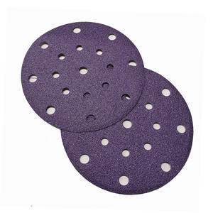 125mm tím Polyester phim gốm Độ cứng Trung bình OEM Móc & vòng mài mòn đĩa chà nhám - Product Image 1