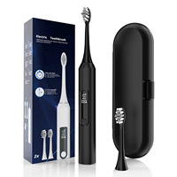 Cepillo de Dientes Eléctrico Sónico IPX7 con 3 Modos, 2 Cabezales de Cepillo de Cerdas Suaves y Estuche de Viaje Portátil, Levitación Magnética